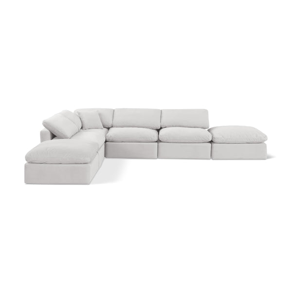 Meridian Indulge Cream Velvet Modular Sectional IMAGE 1