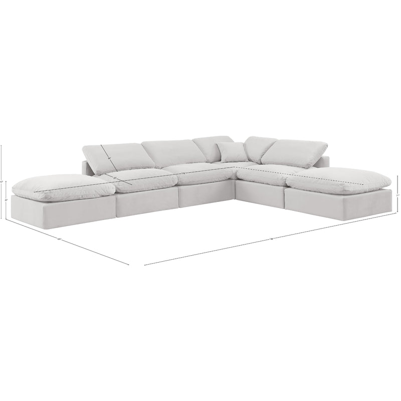 Meridian Indulge Cream Velvet Modular Sectional IMAGE 9
