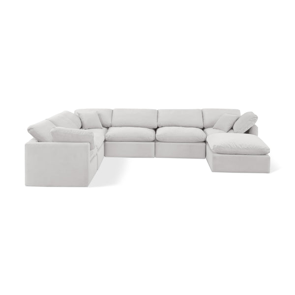 Meridian Indulge Cream Velvet Modular Sectional IMAGE 1