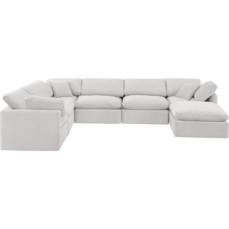 Meridian Indulge Cream Velvet Modular Sectional IMAGE 4