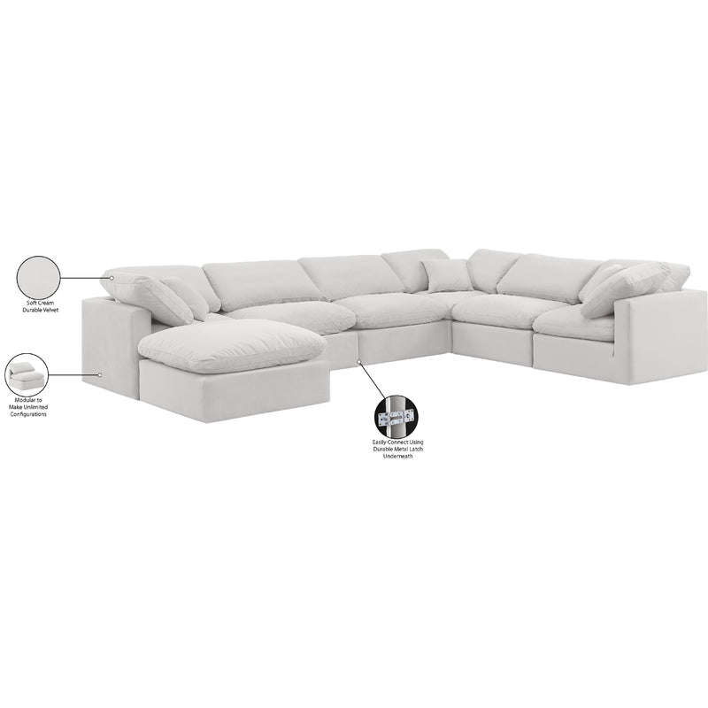 Meridian Indulge Cream Velvet Modular Sectional IMAGE 9