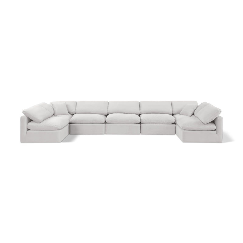 Meridian Indulge Cream Velvet Modular Sectional IMAGE 1