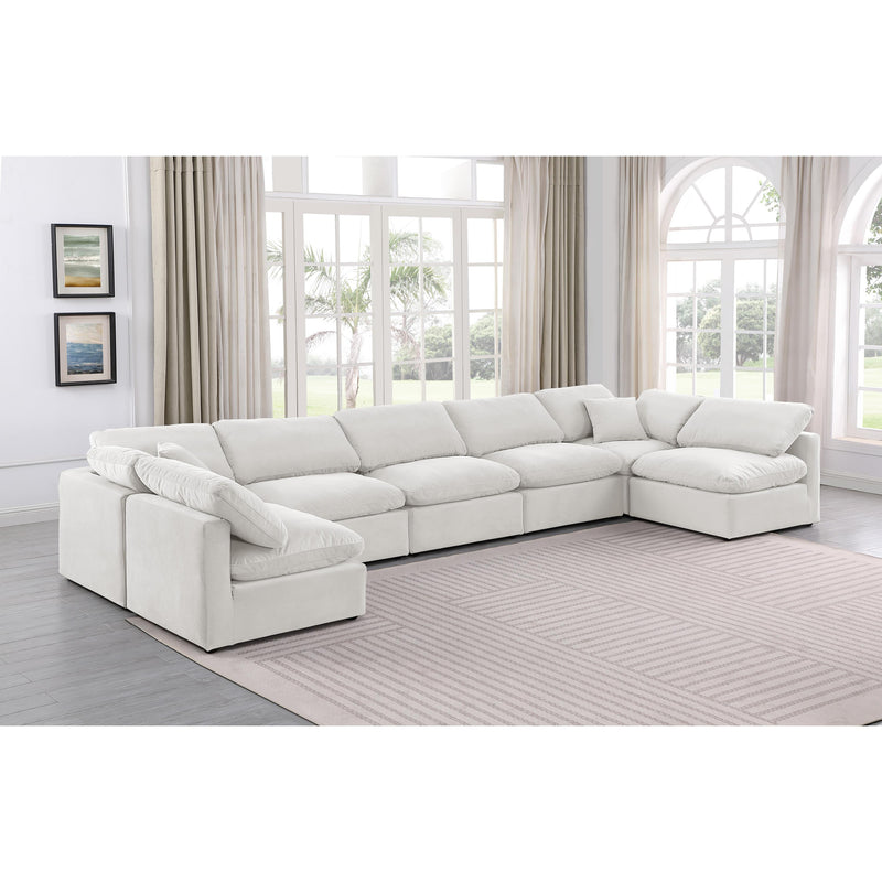 Meridian Indulge Cream Velvet Modular Sectional IMAGE 2