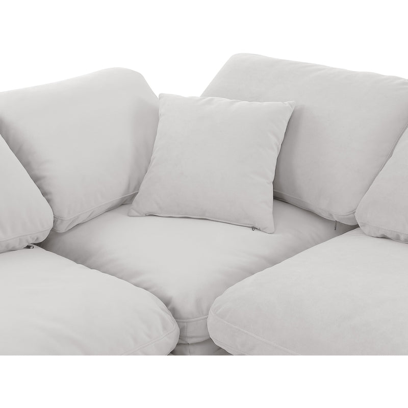 Meridian Indulge Cream Velvet Modular Sectional IMAGE 6