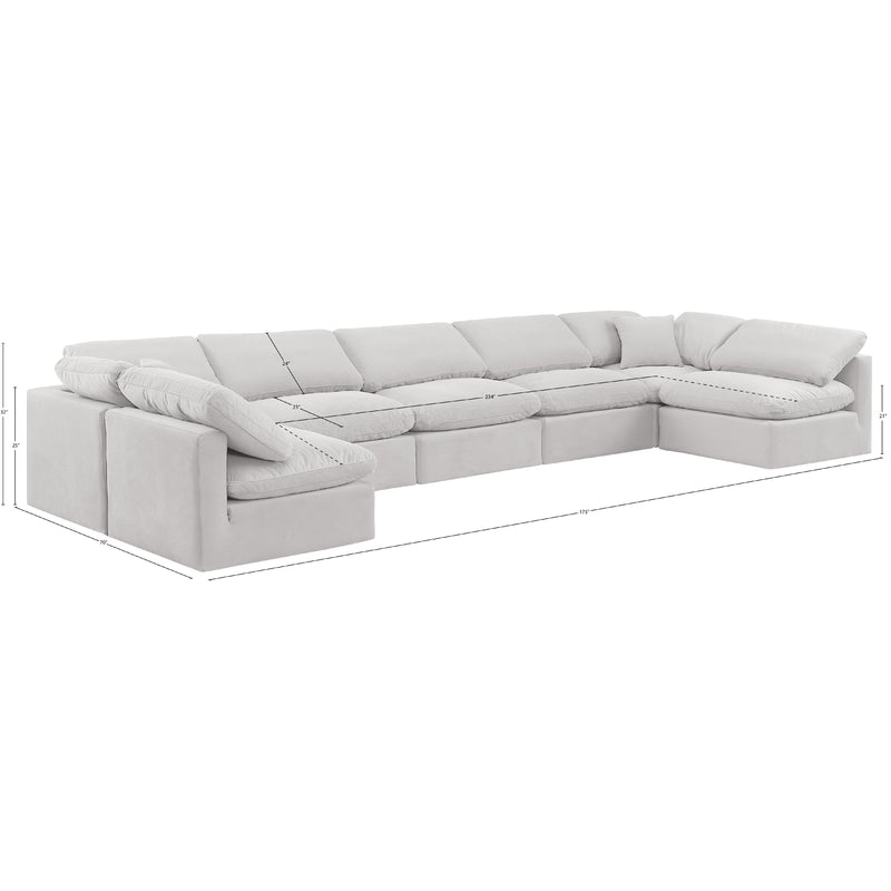 Meridian Indulge Cream Velvet Modular Sectional IMAGE 9