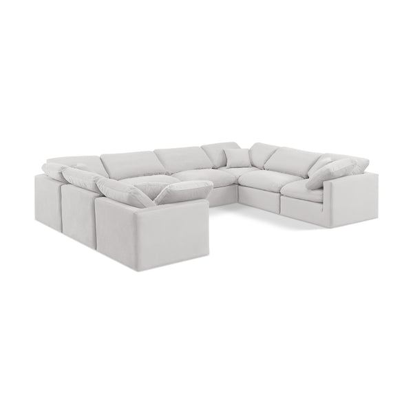 Meridian Indulge Cream Velvet Modular Sectional IMAGE 1
