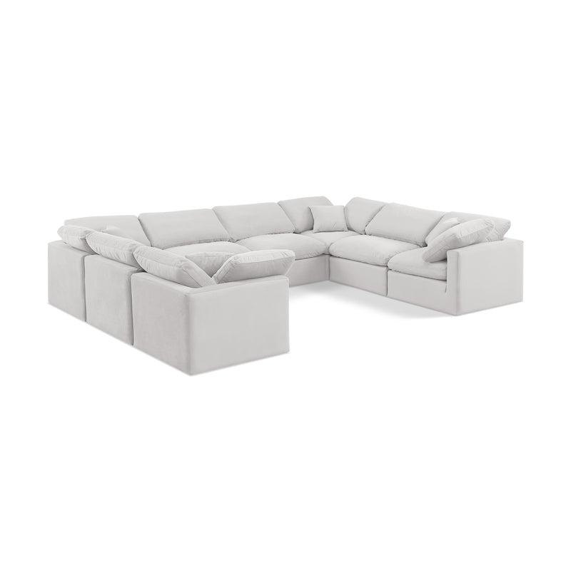 Meridian Indulge Cream Velvet Modular Sectional IMAGE 1