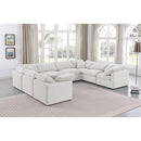 Meridian Indulge Cream Velvet Modular Sectional IMAGE 2