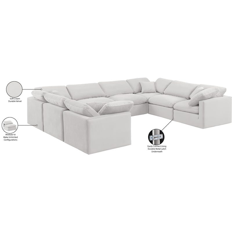 Meridian Indulge Cream Velvet Modular Sectional IMAGE 9
