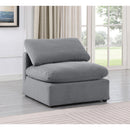 Meridian Indulge Grey Velvet Armless Chair IMAGE 2