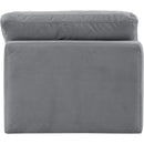 Meridian Indulge Grey Velvet Armless Chair IMAGE 3