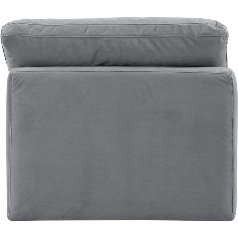 Meridian Indulge Grey Velvet Armless Chair IMAGE 3