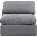 Meridian Indulge Grey Velvet Armless Chair IMAGE 4
