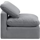 Meridian Indulge Grey Velvet Armless Chair IMAGE 5