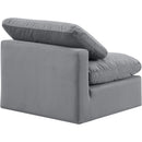 Meridian Indulge Grey Velvet Armless Chair IMAGE 6