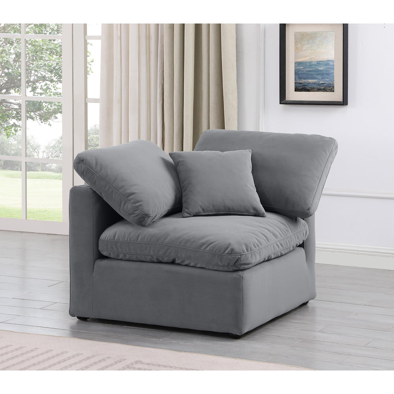 Meridian Indulge Grey Velvet Corner Chair IMAGE 2