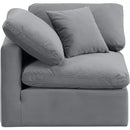 Meridian Indulge Grey Velvet Corner Chair IMAGE 4