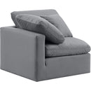 Meridian Indulge Grey Velvet Corner Chair IMAGE 6