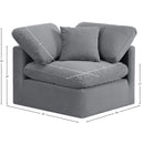 Meridian Indulge Grey Velvet Corner Chair IMAGE 9