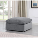 Meridian Indulge Grey Velvet Ottoman IMAGE 2