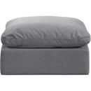 Meridian Indulge Grey Velvet Ottoman IMAGE 3