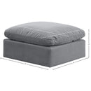 Meridian Indulge Grey Velvet Ottoman IMAGE 6