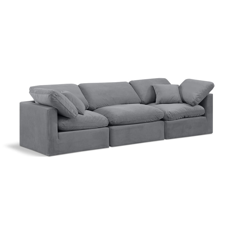 Meridian Indulge Grey Velvet Modular Sofa IMAGE 1