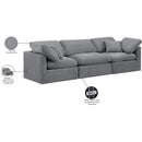 Meridian Indulge Grey Velvet Modular Sofa IMAGE 8