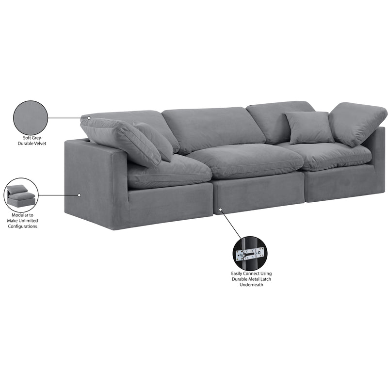 Meridian Indulge Grey Velvet Modular Sofa IMAGE 8