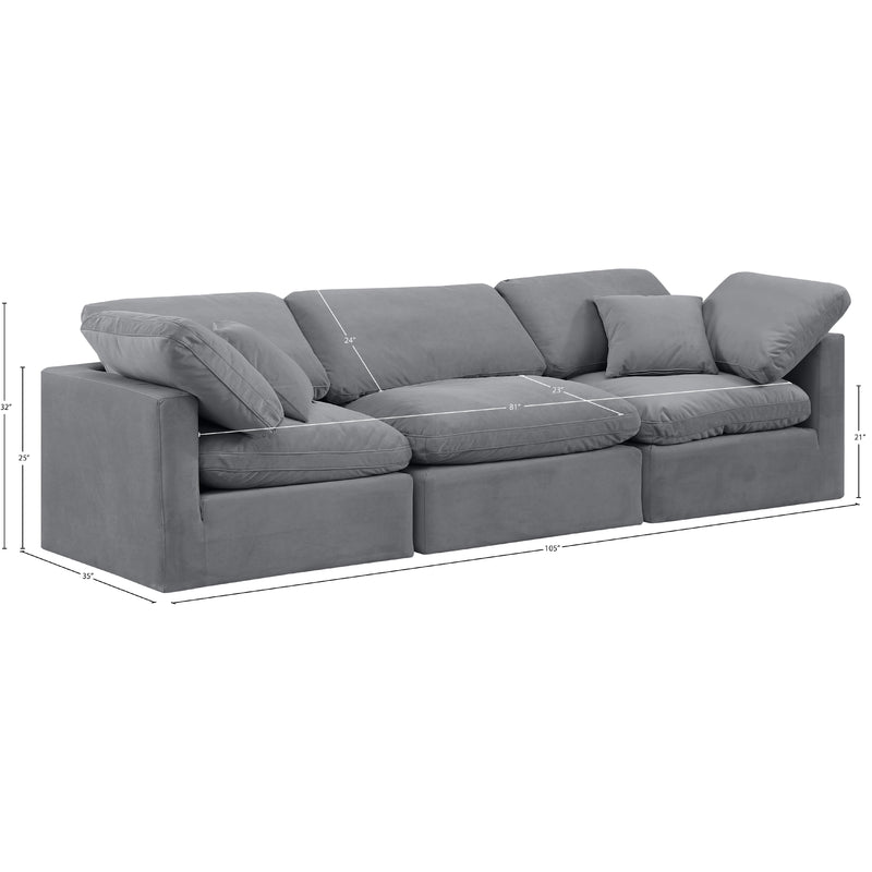 Meridian Indulge Grey Velvet Modular Sofa IMAGE 9