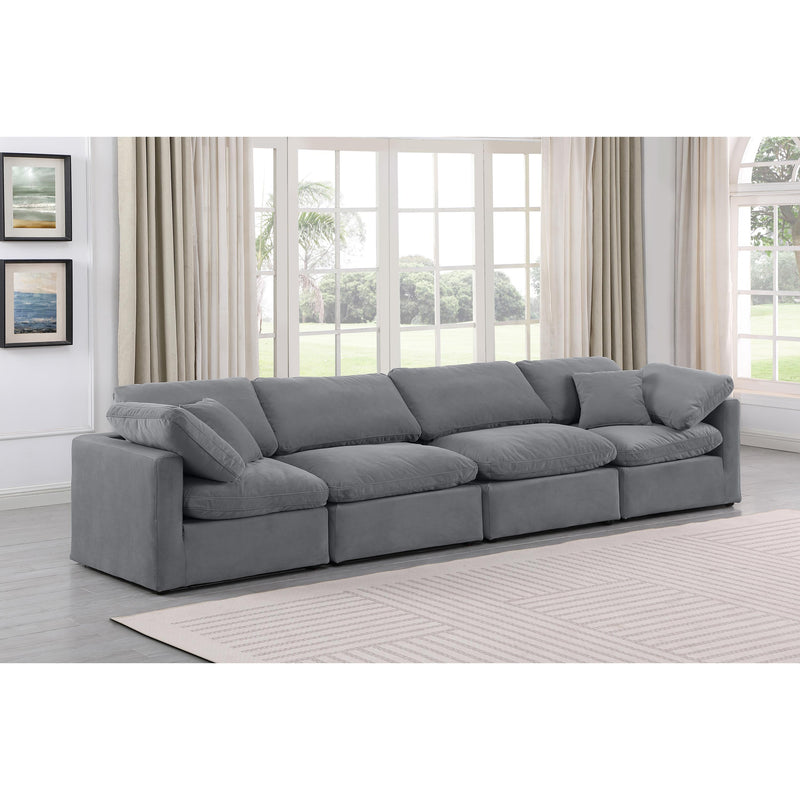 Meridian Indulge Grey Velvet Modular Sofa IMAGE 2