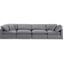 Meridian Indulge Grey Velvet Modular Sofa IMAGE 4