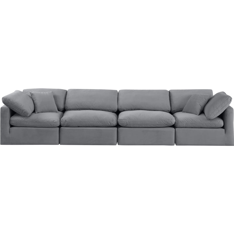 Meridian Indulge Grey Velvet Modular Sofa IMAGE 4