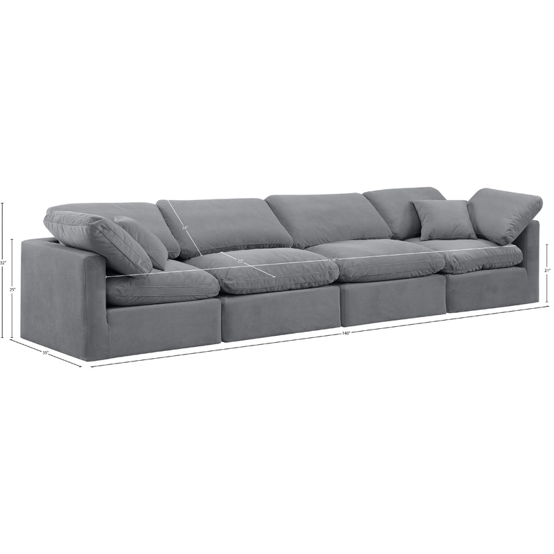 Meridian Indulge Grey Velvet Modular Sofa IMAGE 9