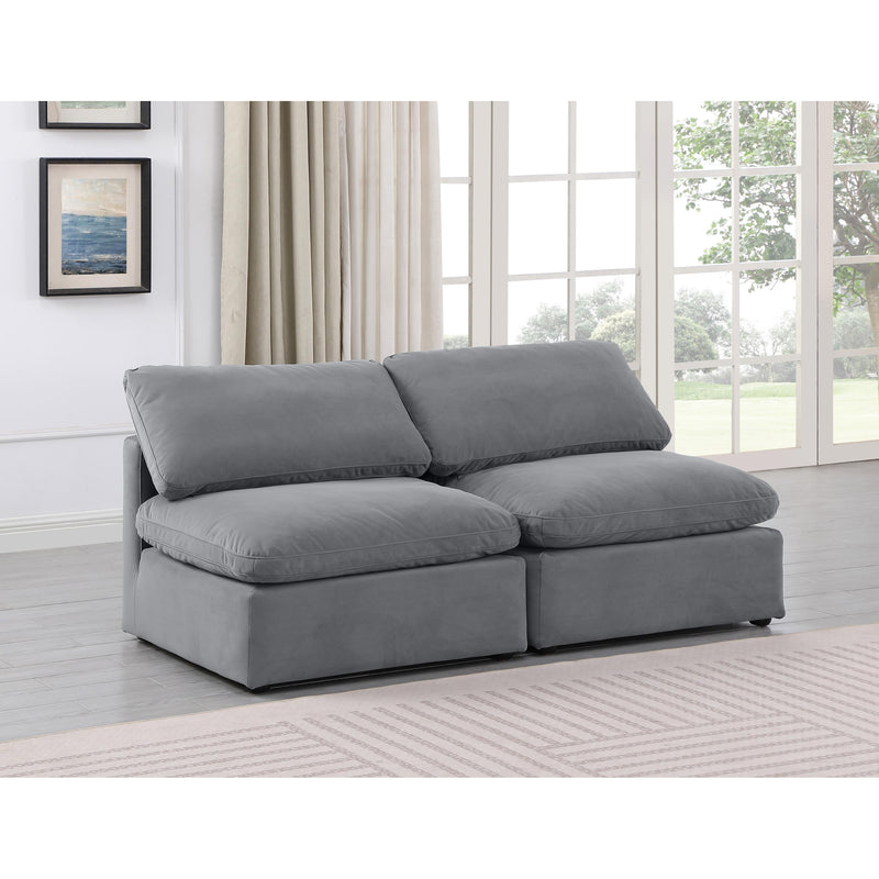 Meridian Indulge Grey Velvet Modular Sofa IMAGE 2