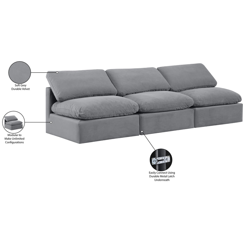 Meridian Indulge Grey Velvet Modular Sofa IMAGE 7
