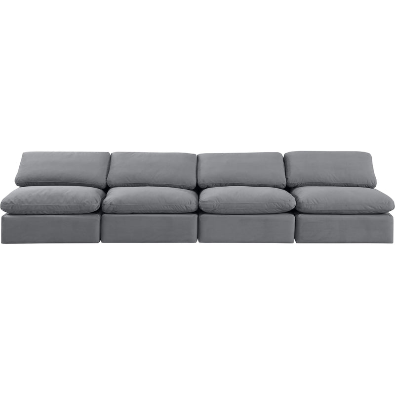 Meridian Indulge Grey Velvet Modular Sofa IMAGE 4