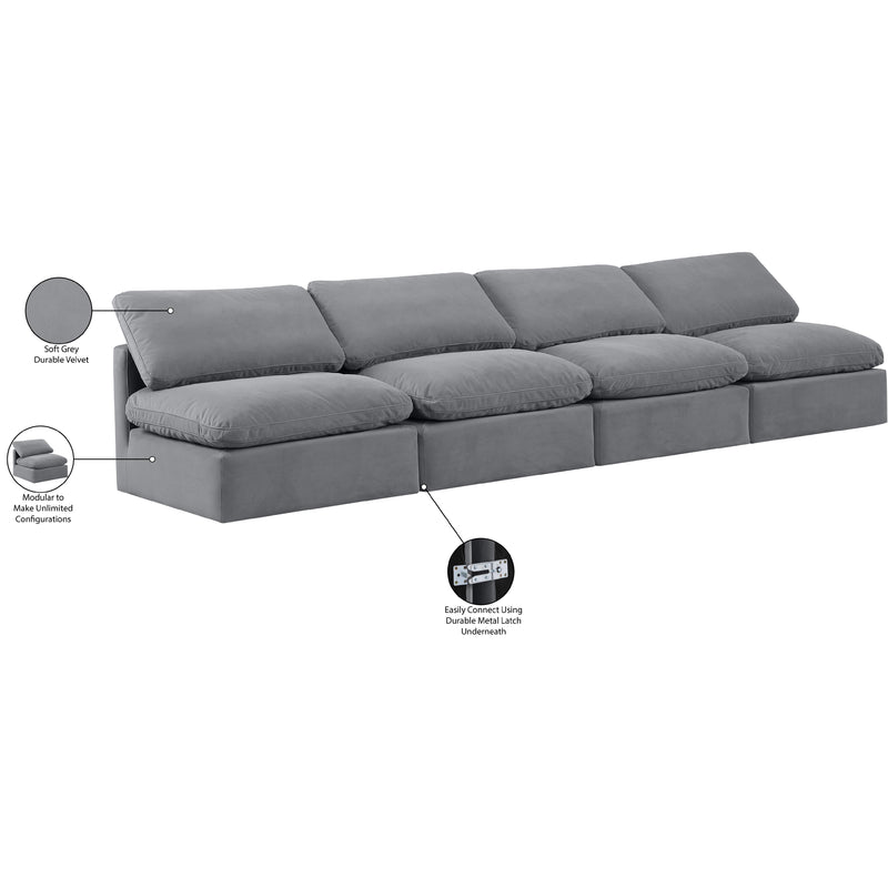 Meridian Indulge Grey Velvet Modular Sofa IMAGE 7