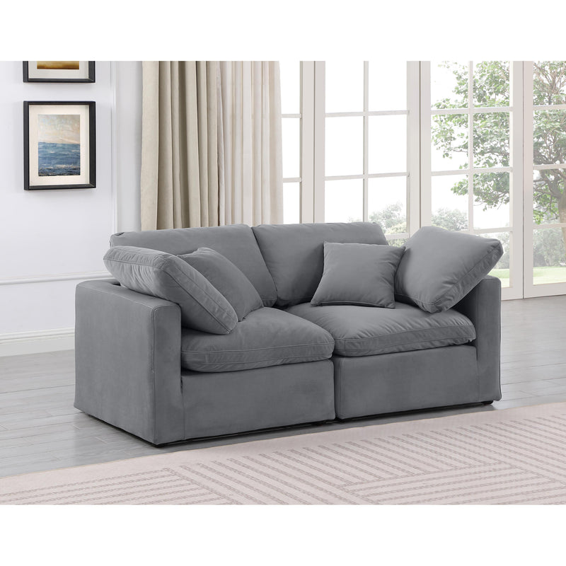 Meridian Indulge Grey Velvet Modular Sofa IMAGE 2