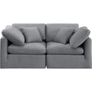 Meridian Indulge Grey Velvet Modular Sofa IMAGE 4