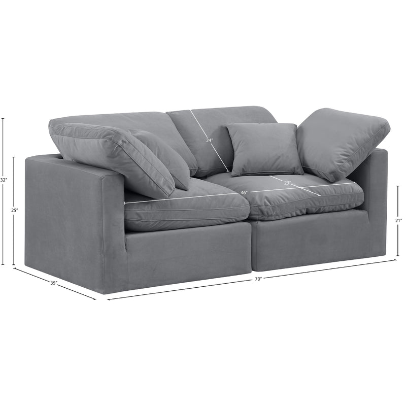 Meridian Indulge Grey Velvet Modular Sofa IMAGE 9