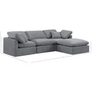 Meridian Indulge Grey Velvet Modular Sectional IMAGE 10