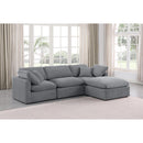 Meridian Indulge Grey Velvet Modular Sectional IMAGE 2