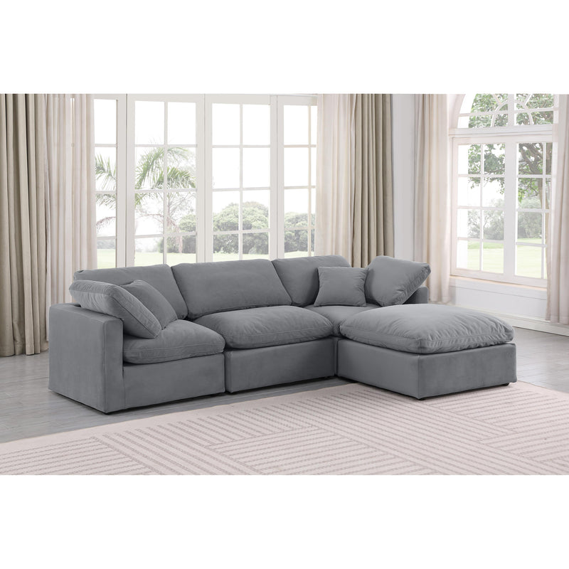 Meridian Indulge Grey Velvet Modular Sectional IMAGE 2