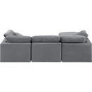Meridian Indulge Grey Velvet Modular Sectional IMAGE 3