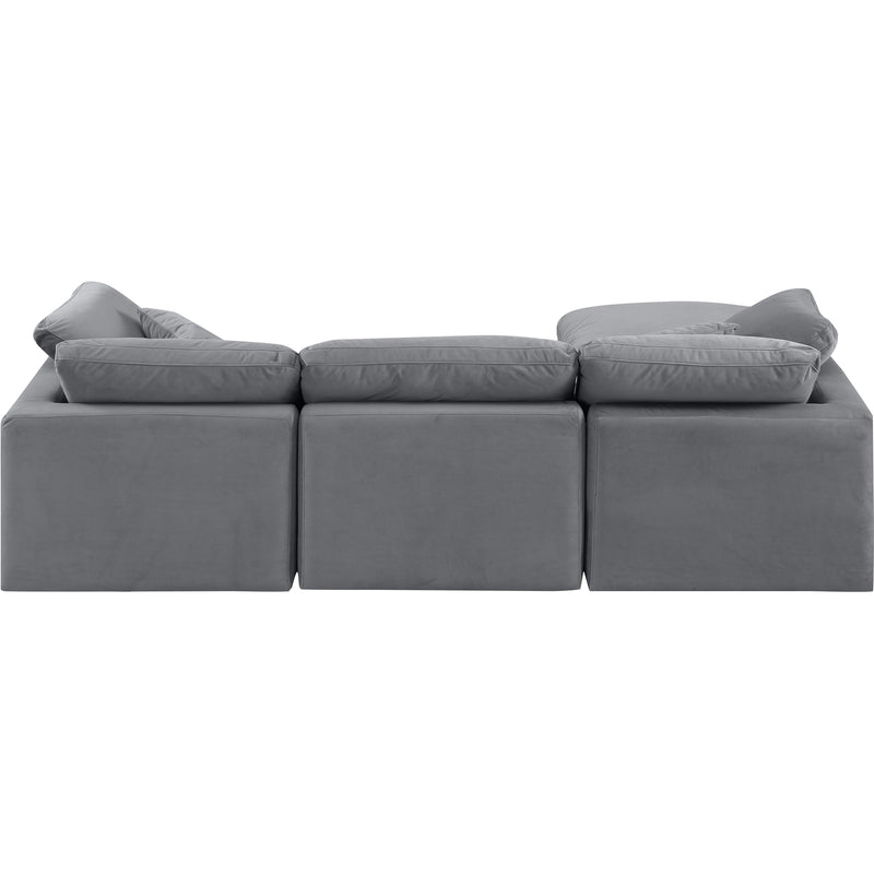 Meridian Indulge Grey Velvet Modular Sectional IMAGE 3