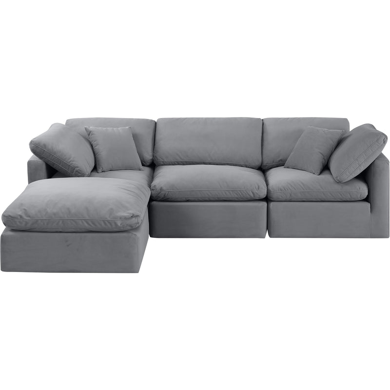 Meridian Indulge Grey Velvet Modular Sectional IMAGE 4
