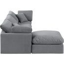Meridian Indulge Grey Velvet Modular Sectional IMAGE 5