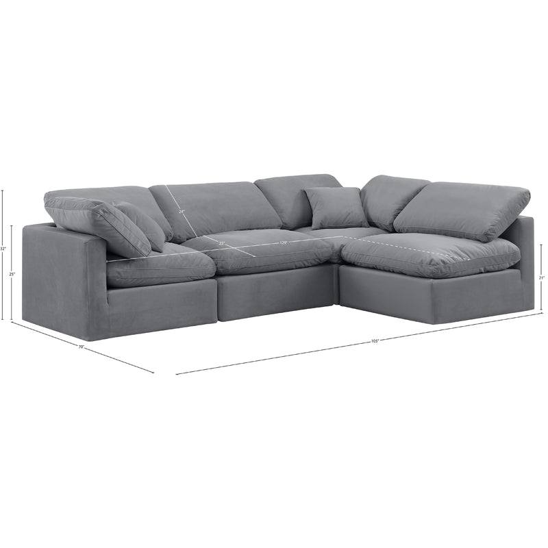 Meridian Indulge Grey Velvet Modular Sectional IMAGE 10