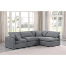 Meridian Indulge Grey Velvet Modular Sectional IMAGE 2